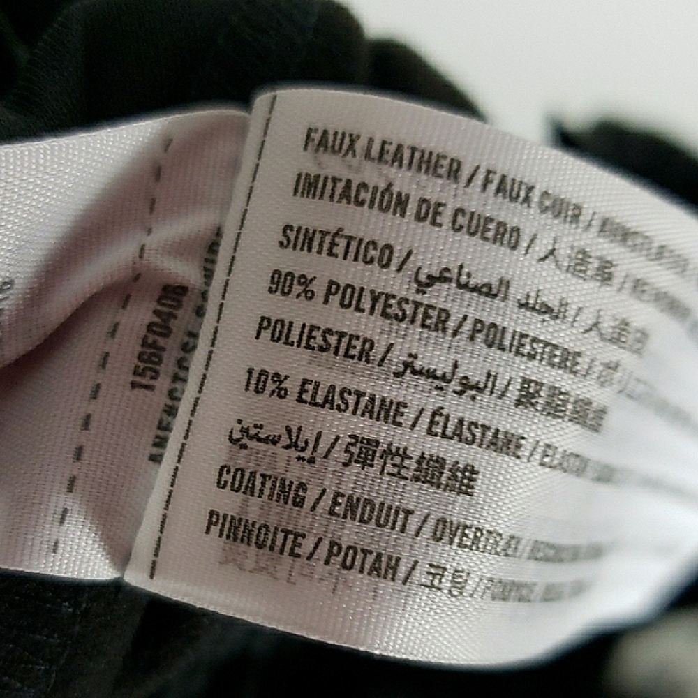 Abercrombie & Fitch Black Faux Leather Paperbag Pants Tie Waist Straight Leg S - Picture 12 of 13